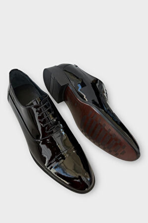 Erkek Bağcıklı Klasik Hakiki Deri Ayakkabı SİYAH - SİYAH