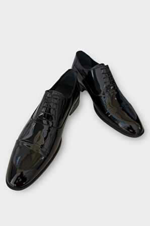 Erkek Bağcıklı Klasik Hakiki Deri Ayakkabı SİYAH - SİYAH