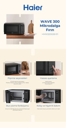 Haier HMW320SDB-011 20L Mikrodalga Fırın