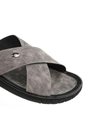 Vegas Anatomik Taban Bantlı Şık Suya Dayanıklı Erkek Terlik Gri