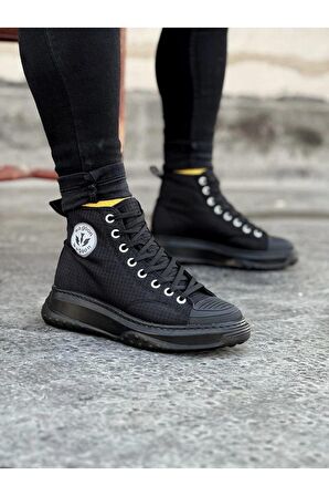 Erkek Yarım Bilek Casual Ayakkabı Kömür Topuk Boyu 3 Cm