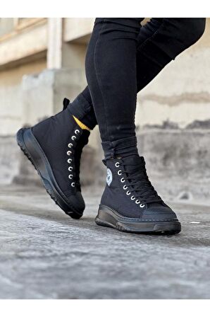 Erkek Yarım Bilek Casual Ayakkabı Kömür Topuk Boyu 3 Cm