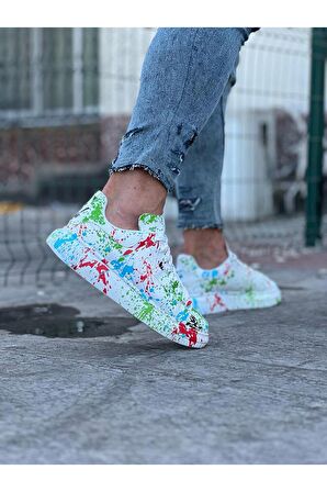 Erkek Casual Ayakkabı Vegan Boyalı Topuk Boyu 3 Cm