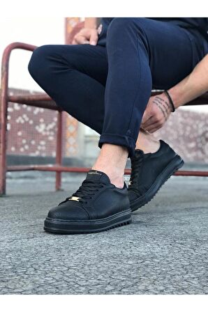 Erkek Casual Ayakkabı Vegan Kömür Topuk Boyu 3 Cm