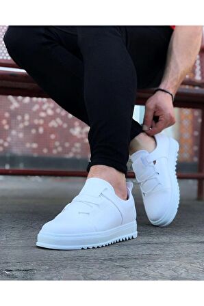 Erkek Casual Ayakkabı Vegan Beyaz Topuk Boyu 3 Cm