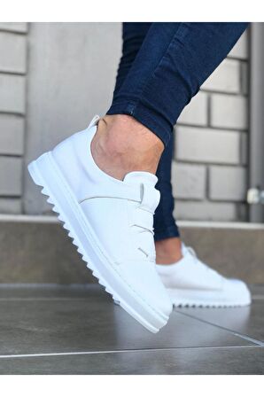 Erkek Casual Ayakkabı Vegan Beyaz Topuk Boyu 3 Cm