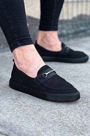 Triko Babet Erkek Ayakkabı Kömür Topuk Boyu 3 Cm