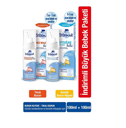 Sterimar Isotonic Baby Burun Spreyi 100ml + Hipertonik Baby Burun Spreyi 100ml