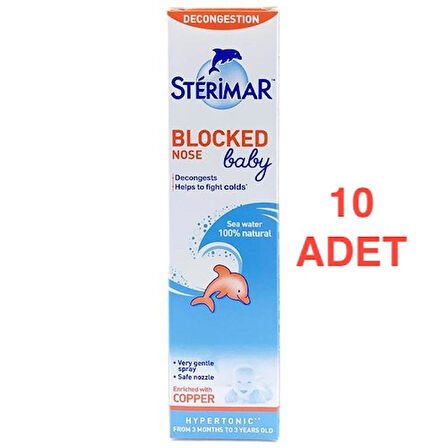 Sterimar Baby Blocked Nose Hipertonik Sprey 50 ml 10 Adet