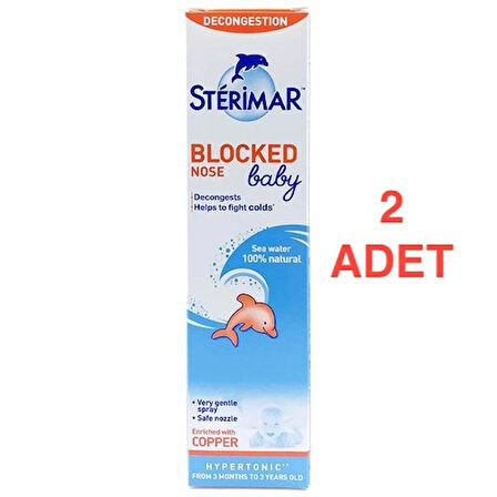 Sterimar Baby Blocked Nose Hipertonik Sprey 50 ml 2 Adet