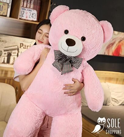 Sevgiliye Özel HEDİYE- 160 cm Papyonlu DEV Boy Peluş Ayı - % 100 YERLİ