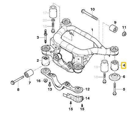 BMW E46 X3 VE Z4 FEBİ ARKA TRAVERS TAKOZU 33316770781