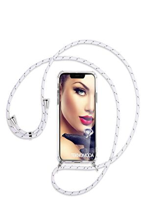Samsung Galaxy A7 2017 Şeffaf Köşe Korumalı Kılıf Boyuna Asmalı Askılı İp