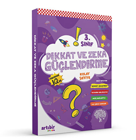 3. Sınıf Dikkat ve Zeka Güçlendirme 3'lü Set Kolay, Orta, Zor Seviye