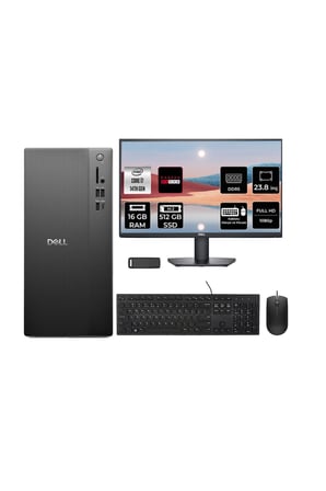 Pro Tower Essential QVT1260 Core i7 14700 RX 550 4GB 16GB RAM 512GB SSD 23.8" FHD FreeDOS BTO014QVT1260P661 Masaüstü Bilgisayar + PER4 USB Bellek