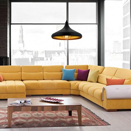 Pera Siyah Tekli Modern Retro Sarkıt Retro Salon Avize 
