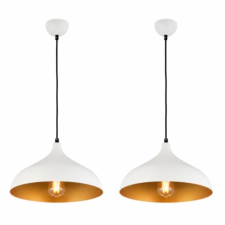 Pera Beyaz 2Li Modern Retro Sarkıt Mutfak Salon Avize-Sarkıt Seti