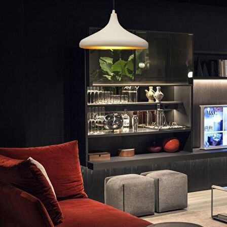 Pera Beyaz Tekli Modern Retro Sarkıt Salon Avize 