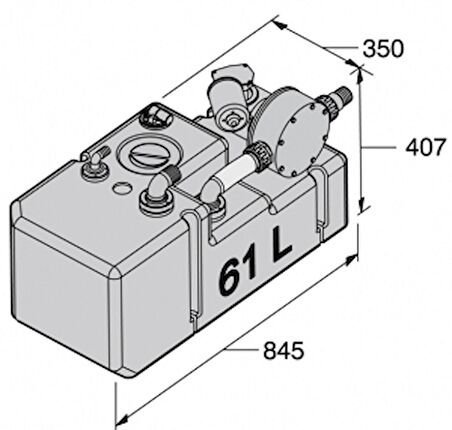 Vetus pis su tankı sistemi 61 Litre 24V