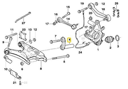 BMW E38 E39 E60 E65 X5 VE Z8 FROW ARKA SALINCAK BAĞLANTIS 1090030