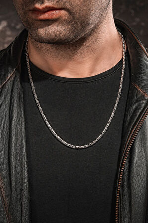 Erkek Gümüş Kolye Yuvarlak Kral Model 3,5 Mm