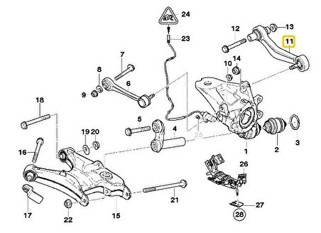 BMW E53 X5 FROW SOL ARKA SALINCAK 33321095411 - 33326770859