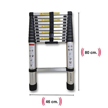 320 cm. - 11  Basamaklı Teleskobik / Teleskopik Merdiven