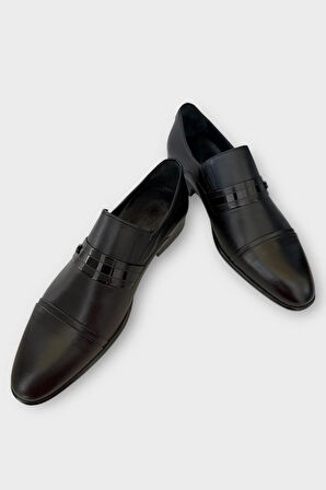 Erkek Klasik Hakiki Deri Ayakkabı SİYAH