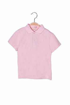 Trendless Kız Çocuk Polo Yaka Kısa Kol T-shirt Pembe