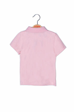 Trendless Kız Çocuk Polo Yaka Kısa Kol T-shirt Pembe