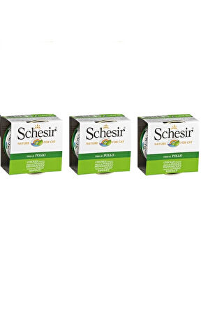 Schesir Tavuk Fileto Kedi Konservesi 85 Gr. X 3 Adet