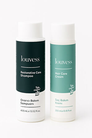 Louvess Onarıcı Bakım Şampuanı & Saç Bakım Kremi İkili Set