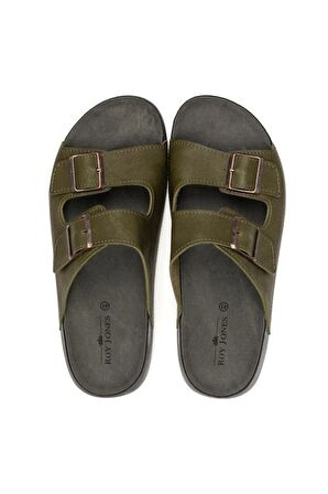 Roy Jones Delhi 4 Mevsim Anatomik Taban Çift Tokalı Ayarlanabilir Erkek Terlik 5002