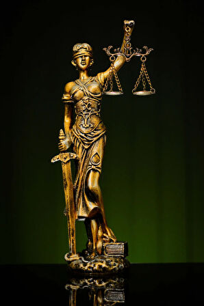 Özel Tasarım Adalet Tanrıçası Themis Büyük Boy Bronz Heykel Biblo