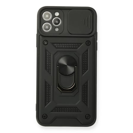 Apple iPhone 11 Pro Kılıf Pars Lens Yüzüklü Silikon - Siyah