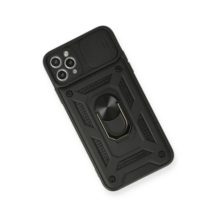 Apple iPhone 11 Pro Kılıf Pars Lens Yüzüklü Silikon - Siyah