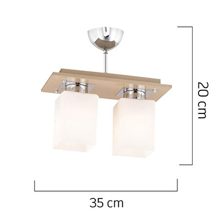 Atlas 2 Li Kahve  Modern Genç Odası Mutfak- Banyo Mutfak Salon Avize