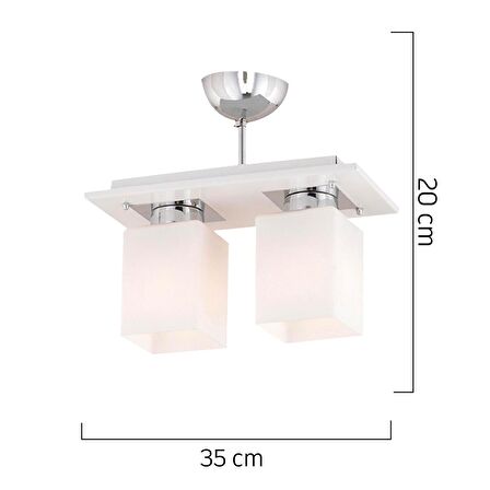 Atlas 2 Li Beyaz  Modern Genç Odası Mutfak- Banyo Mutfak Salon Avize