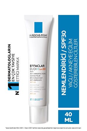 La Roche Posay Effaclar Duo+ Akneye Eğilimli ve Yağlı Ciltler İçin Arındırıcı SPF 30 Akne Kremi  40 ml 