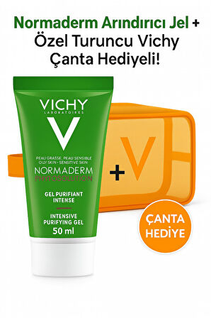 Normaderm Phytosolution Arındırıcı Jel 200 ml + Özel Turuncu Makyaj çantası