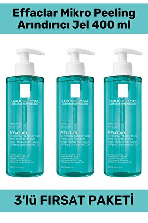 La Roche Posay Effaclar Mikro Peeling Arındırıcı Jel 400 ml - 3 Adet