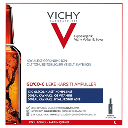 Vichy Tüm Cilt Tipleri İçin Leke Karşıtı Parfümsüz Gece Leke Ampul  10x2 ml 