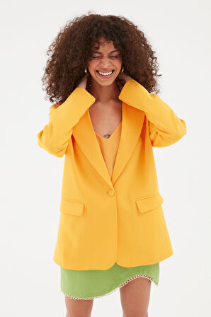 Blazer Ceket Açık Oranj