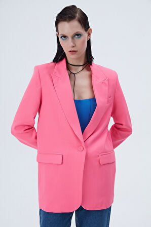 Blazer Ceket Neon Pembe