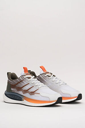 Erkek Günlük Koşu Yürüyüş Spor Ayakkabı HAKİ - BEYAZ