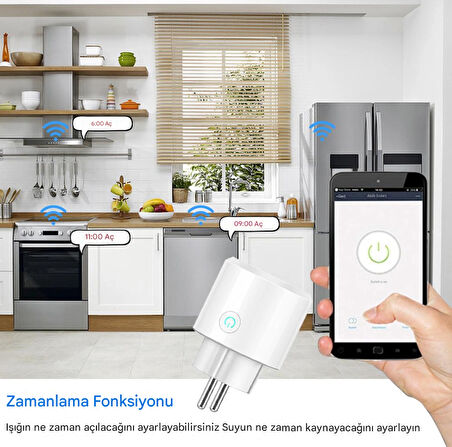 Mini Elektrik Wifi Akıllı Priz Soket Duvar Çok Uzaktan Kumanda  Akıllı Yaşam Beyaz 