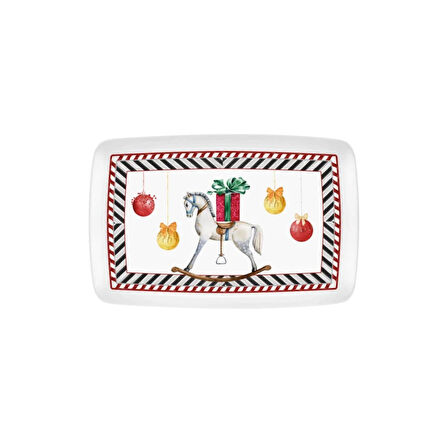 The Mia Yılbaşı Temalı Nutcracker Dikdörtgen Servis Tabağı 34 x 25 cm