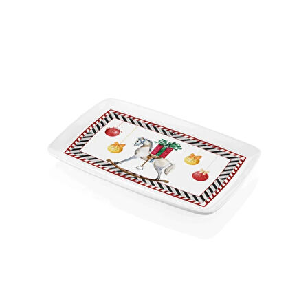 The Mia Yılbaşı Temalı Nutcracker Dikdörtgen Servis Tabağı 34 x 25 cm