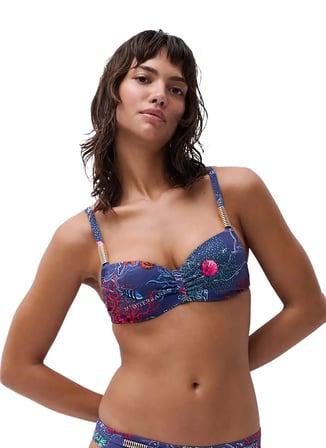 Chantelle Mavi Kadın Desenli Bikini Üst C16VN5 CHANTELLE SWIM