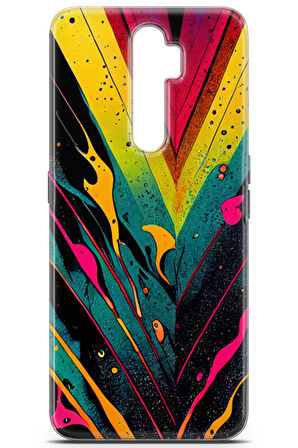 Oppo A9 2020 uyumlu Renkler 17 HD Desen Soyut Renk Sarı